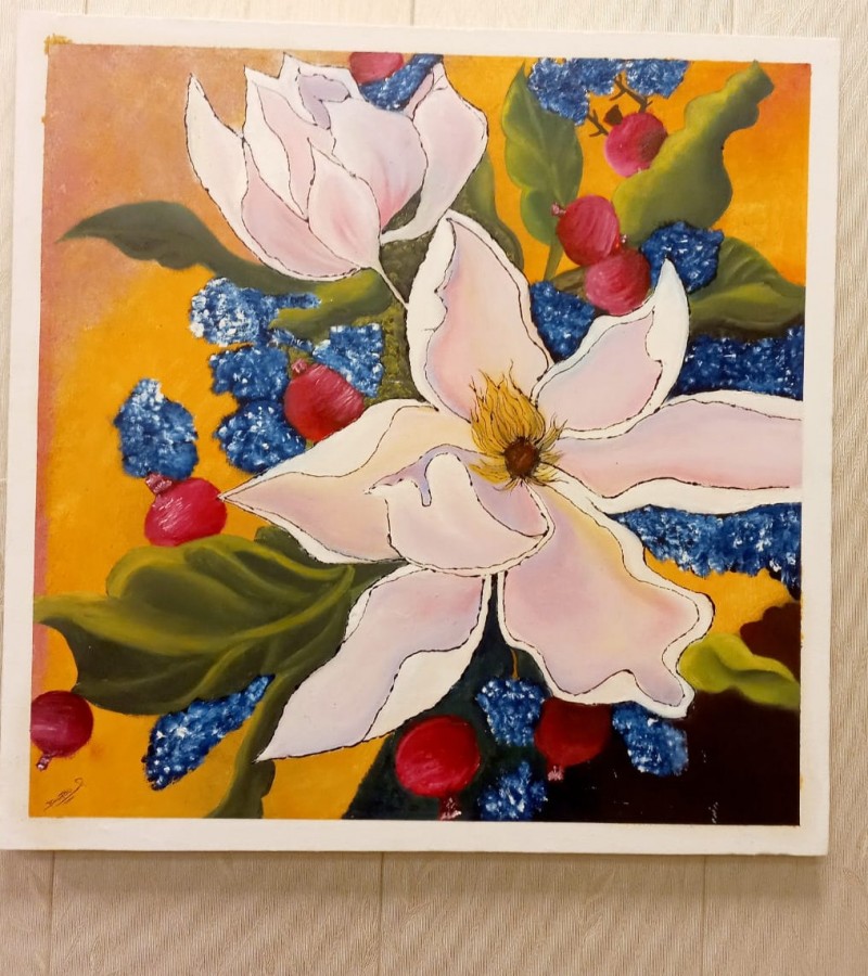 Elegant handmade  oil painting.