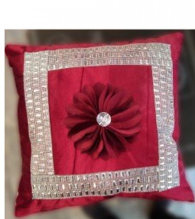 Embroidered Red Stari Cushion - Comfortable